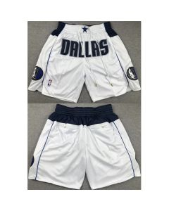 Men's Dallas Mavericks White Shorts (Run Small) (White)
