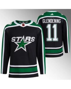 Men's Dallas Stars #11 Luke Glendening Black 2022-23 Reverse Retro Stitched Jersey