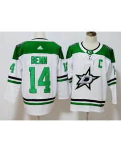 Men's Dallas Stars #14 Jamie Benn White Stitched NHL Jersey