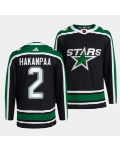 Men's Dallas Stars #2 Jani Hakanpaa Black 2022-23 Reverse Retro Stitched Jersey