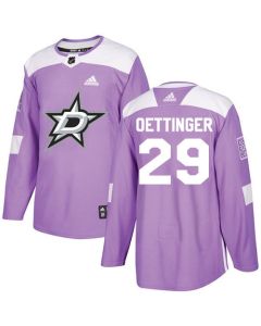 Men's Dallas Stars #29 Jake Oettinger Purple Stitched Jersey