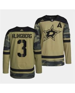 Men's Dallas Stars #3 John Klingberg 2022 Camo Military Appreciation Night Stitched Jersey