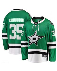 Men's Dallas Stars #35 Anton Khudobin Green Stitched Jersey