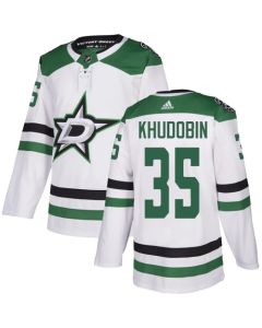 Men's Dallas Stars #35 Anton Khudobin White Stitched NHL Jersey