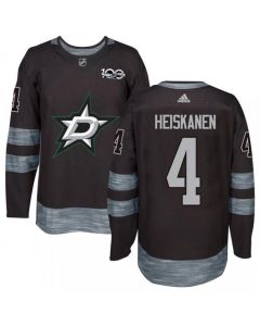 Men's Dallas Stars #4 Miro Heiskanen Black 1917-2017 100th Anniversary Stitched Jersey