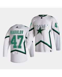 Men's Dallas Stars #47 Alexander Radulov White 2020-21 Reverse Retro Stitched Jersey