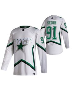 Men's Dallas Stars #91 Tyler Seguin 2020/21 White 2020-21 Reverse Retro Stitched Jersey