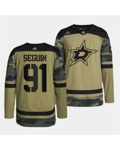Men's Dallas Stars #91 Tyler Seguin 2022 Camo Military Appreciation Night Stitched Jersey