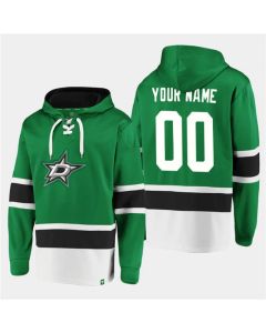 Men's Dallas Stars Active Player Custom Green Ageless Must-Have Lace-Up Pullover Hoodie