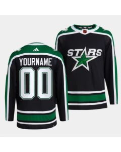 Men's Dallas Stars Custom Black 2022-23 Reverse Retro Stitched Jersey