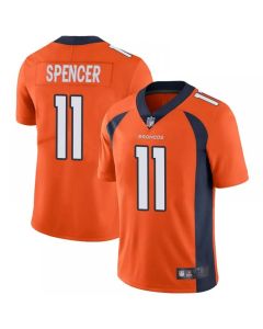 Men's Denver Broncos #11 Diontae Spencer Orange Vapor Untouchable Limited Stitched Jersey