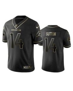 Men's Denver Broncos #14 Courtland Sutton Black Gold Limited Stitched Football Jersey