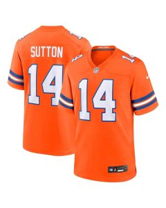 Men's Denver Broncos #14 Courtland Sutton Orange Mile High Collection 1977 Throwback Player Game Jersey