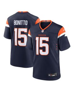 Men's Denver Broncos #15 Nik Bonitto Navy Team Game Jersey (Navy)