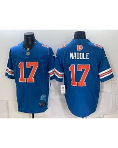 Men's Denver Broncos #17 Jaylen Waddle Royal Vapor F.U.S.E. Limited Jersey (Style 4)