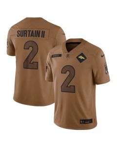 Men's Denver Broncos #2 Patrick Surtain II 2023 Brown Salute To Service Limited Stitched Football Jersey
