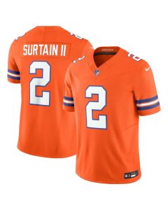 Men's Denver Broncos #2 Patrick Surtain II Orange Alternate Mile High Collection 1977 Throwback Vapor F.U.S.E. Limited Jersey