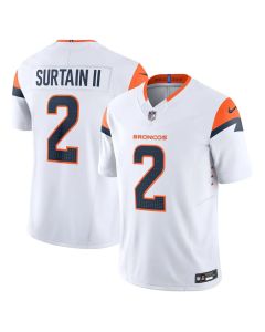 Men's Denver Broncos #2 Patrick Surtain II White Mile High Collection Vapor F.U.S.E. Limited Jersey (White)