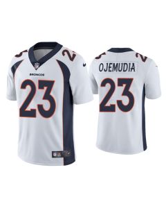 Men's Denver Broncos #23 Michael Ojemudia White Vapor Untouchable Limited Stitched Jersey