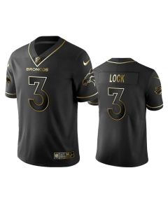 Men's Denver Broncos #3 Drew Lock Black 2019 Golden Edition Limited Stitched NFL Jersey