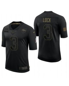 Men's Denver Broncos #3 Drew Lock Black 2020 Salute To Service Limited Stitched Jersey