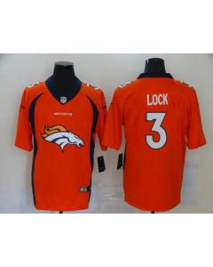 Men's Denver Broncos #3 Drew Lock Orange 2020 Team Big Logo Limited Stitched Jersey