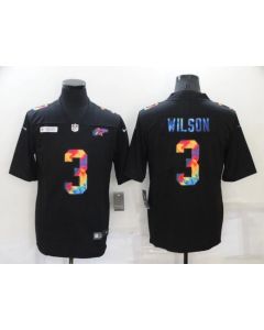 Men's Denver Broncos #3 Russell Wilson Black Crucial Catch Limited Stitched Jersey