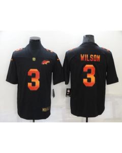 Men's Denver Broncos #3 Russell Wilson Black Fashion Limited Stitched Jersey
