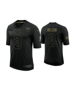 Men's Denver Broncos #3 Russell Wilson Black Salute To Service Limited Stitched Jersey
