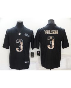 Men's Denver Broncos #3 Russell Wilson Black Statue of Liberty Limited Stitched Jersey