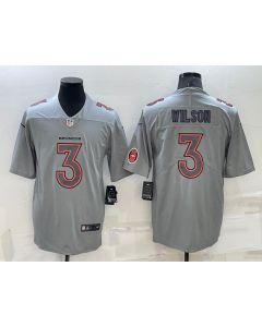 Men's Denver Broncos #3 Russell Wilson Grey With Patch Atmosphere Fashion Stitched Jersey (Grey)