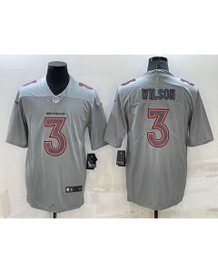 Men's Denver Broncos #3 Russell Wilson Grey With Patch Atmosphere Fashion Stitched Jersey