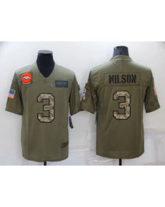 Men's Denver Broncos #3 Russell Wilson Olive/Camo Salute To Service Limited Stitched Jersey