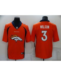 Men's Denver Broncos #3 Russell Wilson Orange Team Big Logo Limited Stitched Jersey