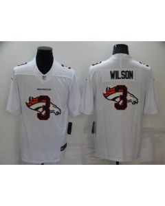 Men's Denver Broncos #3 Russell Wilson White Shadow Logo Limited Stitched Jersey