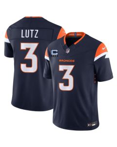 Men's Denver Broncos #3 Wil Lutz Navy 2026 With 3-Star C Patch Vapor F.U.S.E. Limited Jersey