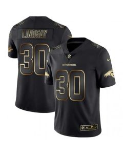 Men's Denver Broncos #30 Phillip Lindsay 2019 Black Gold Edition Stitched NFL Jersey