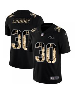Men's Denver Broncos #30 Phillip Lindsay 2019 Black Statue of Liberty Limited Stitched NFL Jersey