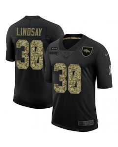 Men's Denver Broncos #30 Phillip Lindsay 2020 Black Camo Salute To Service Limited Stitched Jersey