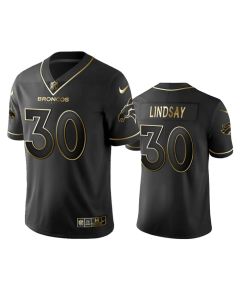 Men's Denver Broncos #30 Phillip Lindsay Black 2019 Golden Edition Limited Stitched NFL Jersey