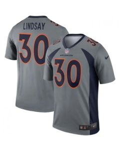 Men's Denver Broncos #30 Phillip Lindsay Gray Inverted Legend Jersey