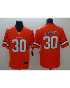 Men's Denver Broncos #30 Phillip Lindsay Orange Color Rush Limited Stitched NFL Jersey