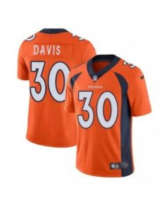 Men's Denver Broncos #30 Terrell Davis Orange Vapor Untouchable Limited Stitched Jersey (Orange)