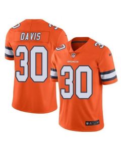 Men's Denver Broncos #30 Terrell Davis Orange Vapor Untouchable Limited Stitched Jersey