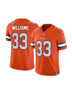 Men's Denver Broncos #33 Javonte Williams Orange 2023 F.U.S.E. Vapor Untouchable Stitched Jersey