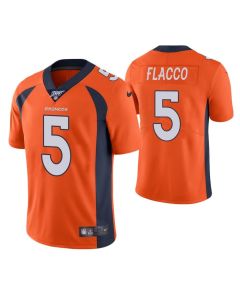 Men's Denver Broncos #5 Joe Flacco Orange 2019 100th Season Vapor Untouchable Limited Stitched NFL Jersey