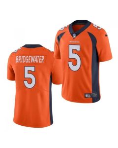 Men's Denver Broncos #5 Teddy Bridgewater Orange Vapor Untouchable Limited Stitched Jersey