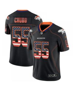 Men's Denver Broncos #55 Bradley Chubb Black 2018 USA Flag Fashion Color Rush NFL Limited Jersey