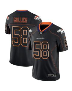 Men's Denver Broncos #58 Von Miller Black 2018 Lights Out Color Rush NFL Limited Jersey