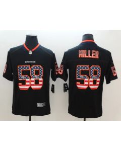 Men's Denver Broncos #58 Von Miller Black 2018 USA Flag Color Rush Limited Fashion NFL Stitched Jersey